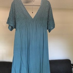 V-Neck Lace Mini Dress